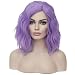 BERON Purple Short Wig for Women Girls Curly Bob Wavy Hair Wig Colored Body Heat Resistant Synthetic Cosplay Party Daily Wigs - Image 2