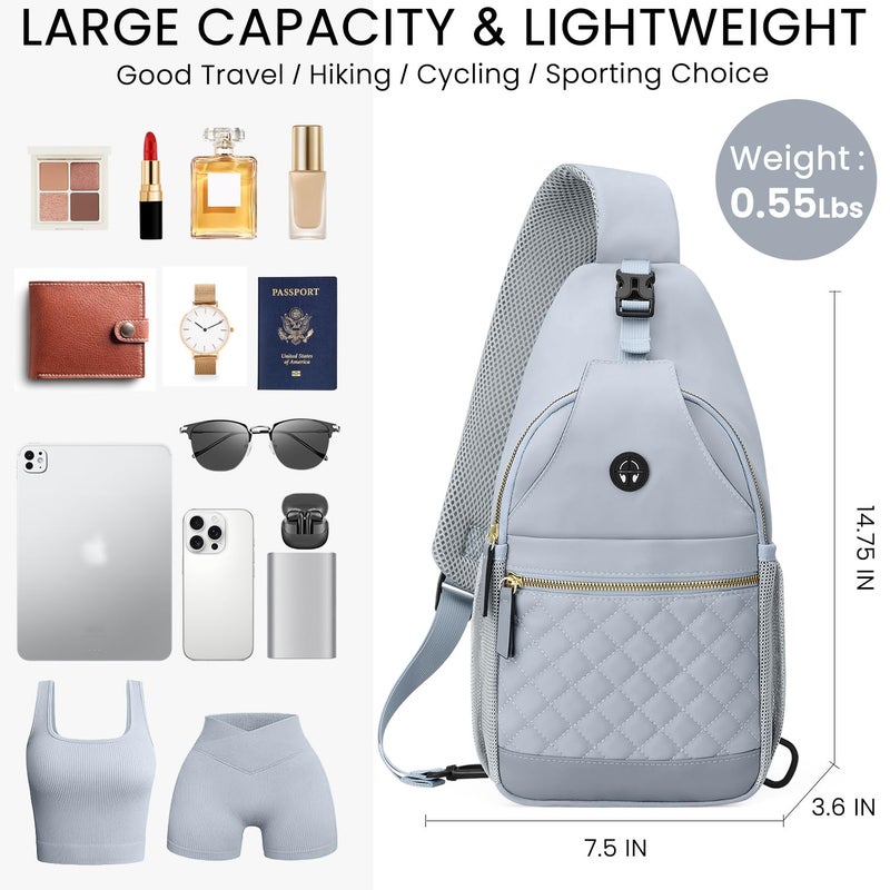 Vankor Small Crossbody Purses Bags for Women Men Travel, Chest Sling Bag Women Casual Cross Body Bag for Woman Sling Backpack Blue - Image 2