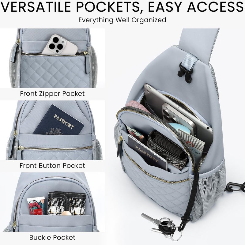 Vankor Small Crossbody Purses Bags for Women Men Travel, Chest Sling Bag Women Casual Cross Body Bag for Woman Sling Backpack Blue - Image 5