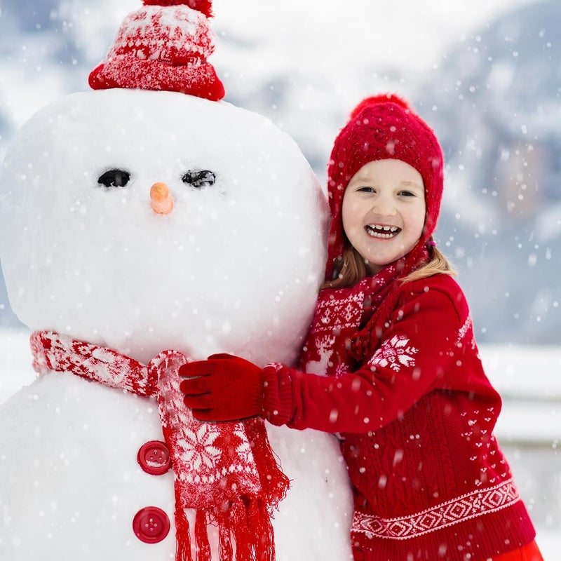 ONESING 3-24 Pairs Winter Knit Gloves for Kids - White Finger Gloves for Boys and Girls - Image 4