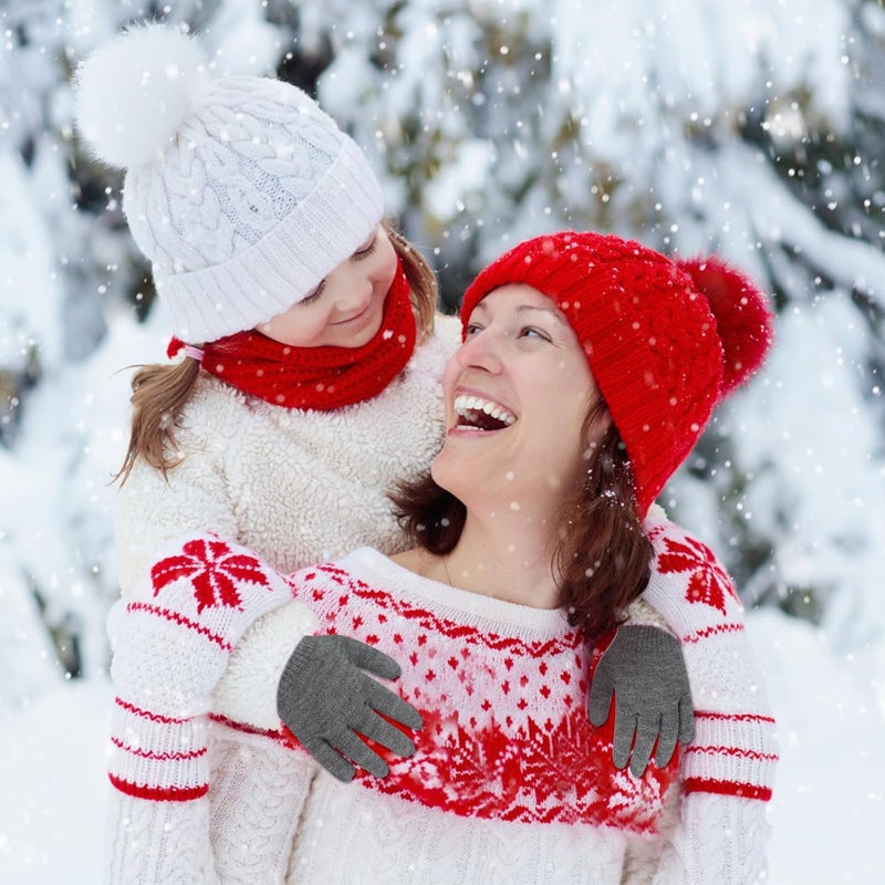 ONESING 3-24 Pairs Winter Knit Gloves for Kids - White Finger Gloves for Boys and Girls - Image 5