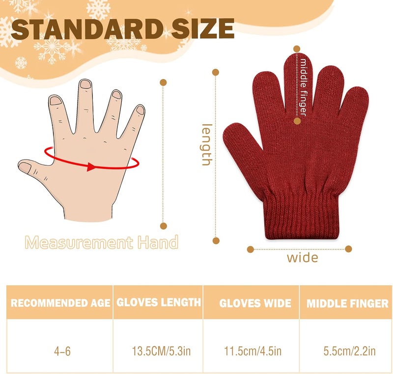 ONESING 3-24 Pairs Winter Knit Gloves for Kids - White Finger Gloves for Boys and Girls - Image 3