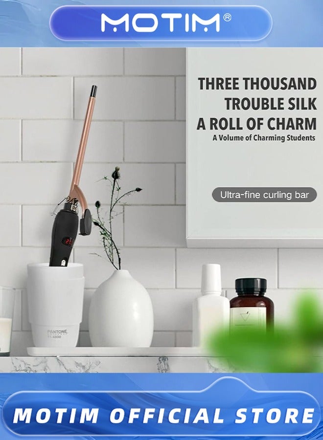 موتيم عصا تجعيد رفيعة 9 مم مكواة تجعيد صغيرة ، عصا تجعيد برميل صغيرة للشعر القصير الطويل - Image 3