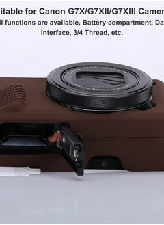 Yisau G7X Mark II Case G7X Mark III + Microfiber Cloth, Silicone Case Ultra-Thin Lightweight Rubber Soft Silicone Case Bag Cover for Canon PowerShot G7X (Coffeee)  - Image 3