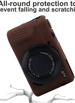 Yisau G7X Mark II Case G7X Mark III + Microfiber Cloth, Silicone Case Ultra-Thin Lightweight Rubber Soft Silicone Case Bag Cover for Canon PowerShot G7X (Coffeee)  - Image 2
