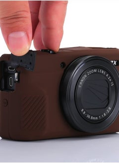 Yisau G7X Mark II Case G7X Mark III + Microfiber Cloth, Silicone Case Ultra-Thin Lightweight Rubber Soft Silicone Case Bag Cover for Canon PowerShot G7X (Coffeee)  - Image 4