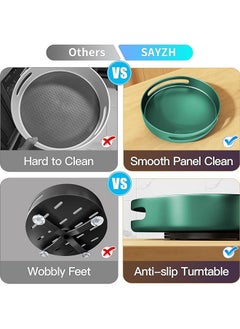 Arabest Lazy Susan Turntable Organizer Rotating Spice Rack - 12 inch Metal Lazy Susan Rack for Cabinet, Kitchen Organizers and Storage for Counter Refrigerator Pantry Cupboard, Green  - Image 4