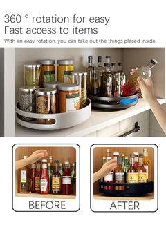 Arabest Lazy Susan Turntable Organizer Rotating Spice Rack - 12 inch Metal Lazy Susan Rack for Cabinet, Kitchen Organizers and Storage for Counter Refrigerator Pantry Cupboard, Green  - Image 5