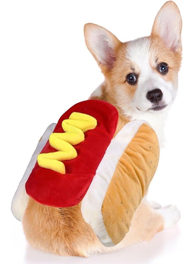 Dog Hot Dog Costume, Dog Halloween Costumes, Pet Hot Dog Costume, Funny Dog Costumes for Dogs Cats Pets - Image 1