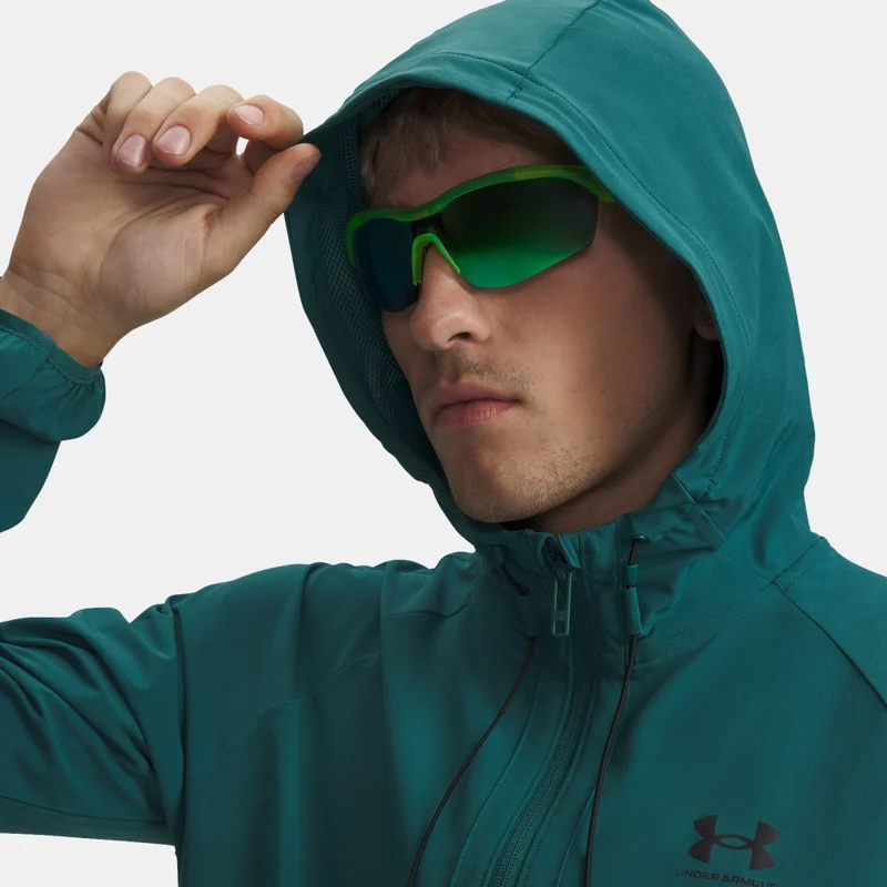 Under Armour Green Men's Stretch Woven Windbreaker Hoodie for Men | Best Price UAE