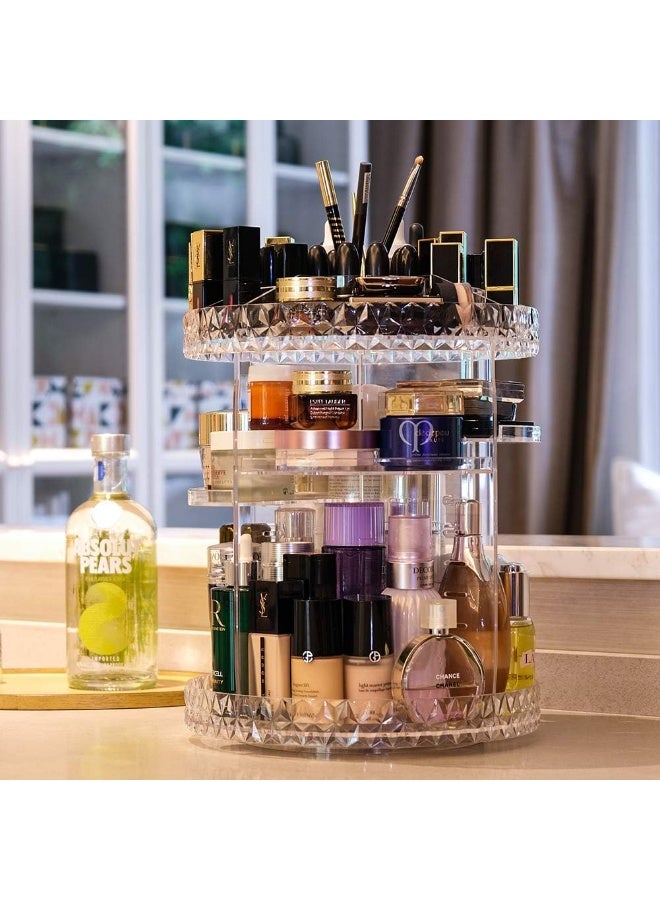 Raxoom Makeup Organizer, 360 Degree Rotating Adjustable Cosmetic Storage Display Case with 8 Layers Large Capacity and Detachable Shelves, Fits Different Types of Cosmetics and Accessories, Plus Size - Image 1