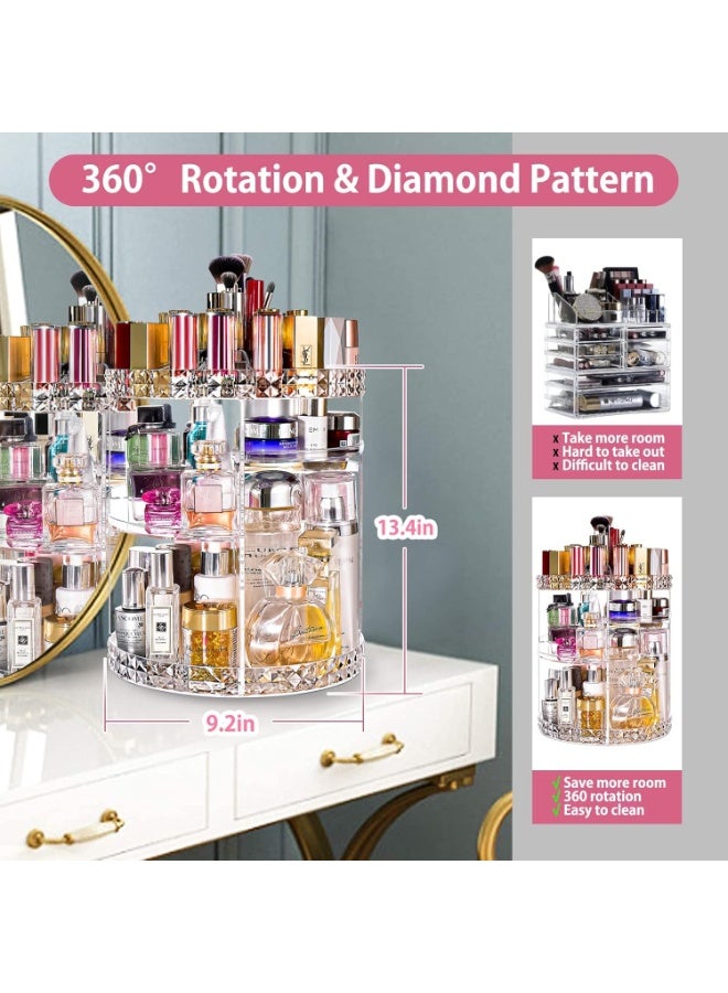 Raxoom Makeup Organizer, 360 Degree Rotating Adjustable Cosmetic Storage Display Case with 8 Layers Large Capacity and Detachable Shelves, Fits Different Types of Cosmetics and Accessories, Plus Size - Image 4