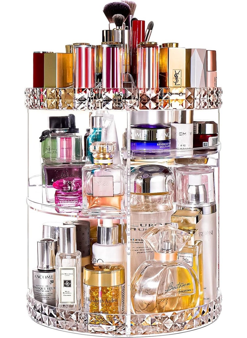 Raxoom Makeup Organizer, 360 Degree Rotating Adjustable Cosmetic Storage Display Case with 8 Layers Large Capacity and Detachable Shelves, Fits Different Types of Cosmetics and Accessories, Plus Size - Image 2