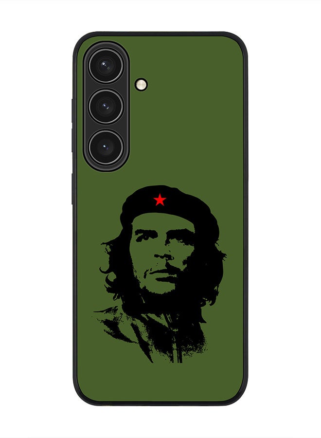 Stylizedd Rugged Black edge case for Samsung Galaxy S24, Slim fit Soft Case Flexible Rubber Edges Anti Drop TPU Gel Thin Cover- Che Guevara - Image 1