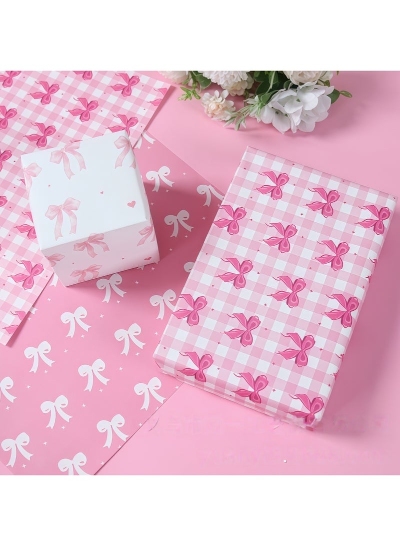 عالم البالونات مجموعة ورق تغليف هدايا مكونة من 6 أوراق بتصميم فيونكات، تتضمن ملصقات شرائط وشريط واشي. إنها مجموعة متينة لتغليف الهدايا، مناسبة لحفلات أعياد الميلاد، وعيد الحب، وحفلات الزفاف، وحفلات استقبال المولود، وحفلات توديع العزوبية، وحفلات التخرج، وغيرها. المقاس: 50 سم × 70 سم. - Image 3