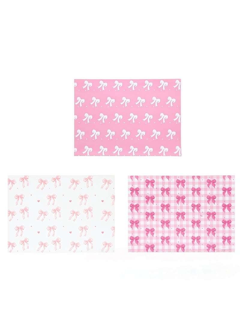 عالم البالونات مجموعة ورق تغليف هدايا مكونة من 6 أوراق بتصميم فيونكات، تتضمن ملصقات شرائط وشريط واشي. إنها مجموعة متينة لتغليف الهدايا، مناسبة لحفلات أعياد الميلاد، وعيد الحب، وحفلات الزفاف، وحفلات استقبال المولود، وحفلات توديع العزوبية، وحفلات التخرج، وغيرها. المقاس: 50 سم × 70 سم. - Image 5