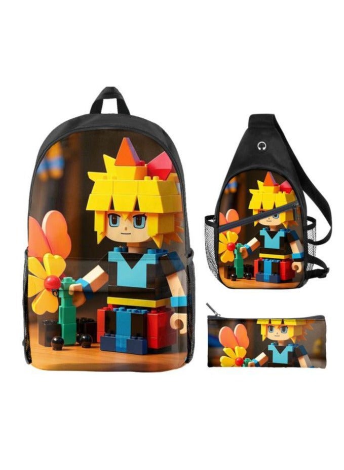 Universal cartoon new three-piece schoolbag - 454 