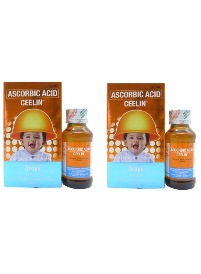2 علب قطرة أسكوربيك أسيد سيلين 30ML للأعمار 0-2