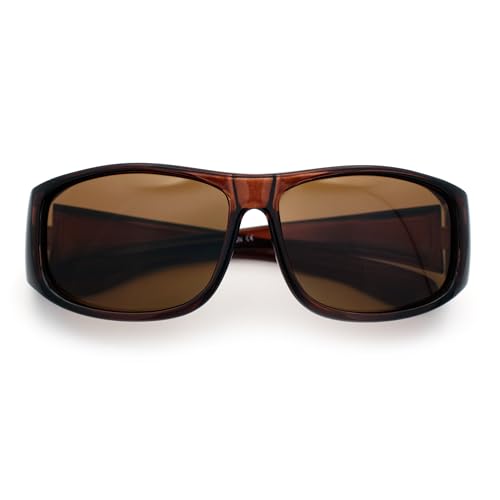 SA106 Toddler/Small Kids Polarized Anti-glare 48mm Fit Over OTG Sunglasses Brown - Image 1
