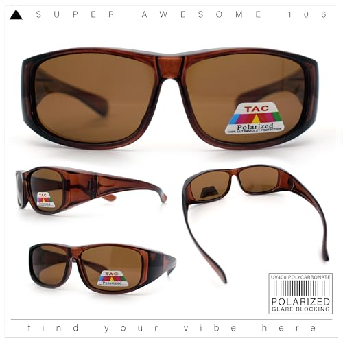 SA106 Toddler/Small Kids Polarized Anti-glare 48mm Fit Over OTG Sunglasses Brown - Image 2
