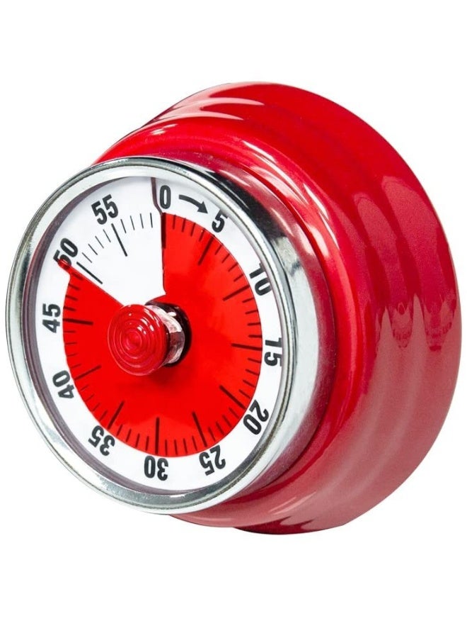 Mechanical Kitchen Countdown Timer with Magnetic Back 60-Minute Visual Timer for Kids, Toddlers, Teachers, Time Management Tool for Classroom, Study (Red) - Image 1