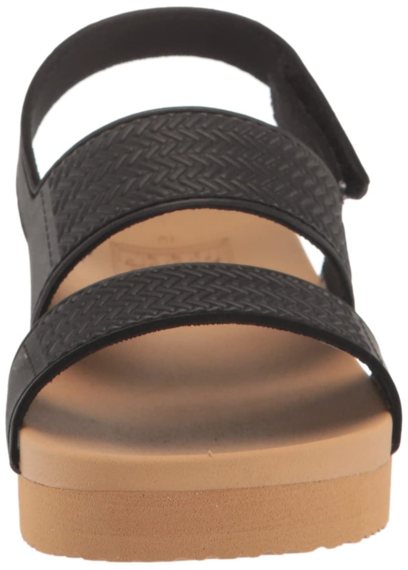 REEF Toddler/Little Kid Water Vista Platform Sandal, Water Friendly, Adjustable Strap, Black/Tan, 11 - Image 2