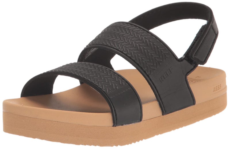 REEF Toddler/Little Kid Water Vista Platform Sandal, Water Friendly, Adjustable Strap, Black/Tan, 11 - Image 1