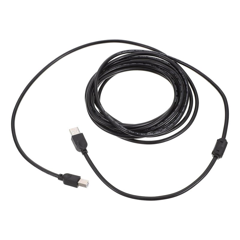 كابل USB عالمي للطابعات KICHOUSE بنواة نحاسية، طوله 5 أمتار، لونه أسود، مناسب لآلات الطباعة والماسحات الضوئية في المكاتب، يتوافق مع أجهزة الكمبيوتر ويدعم تقنية USB 2.0 لنقل البيانات. - Image 1