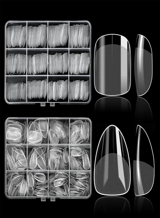ELLEWIN Nail Tips Clear False Nails Full Cover for Acrylic Nails Kit Pre-Shape for Salon Home DIY Gifts transparent-480pcs - Image 1