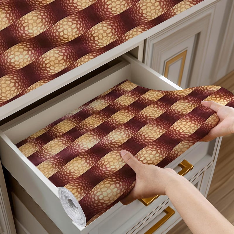 Vocal Store Anti-Slip Kitchen Cabinet Drawer Shelf Mat Liner Sheets Textured Multipurpose 5 Meter Roll, Brown - CDOJ9-P32-5M - Image 1