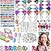 SNLN Cat Party Favors Birthday Supplies for Girls Sequin Headband Squishy Toy Keychain Tattoo Sticker Stamper Slap Bracelet Cat Sticker Goodie Bag Stuffer Kids Cat Birthday Party Supplies Decorations - Image 2