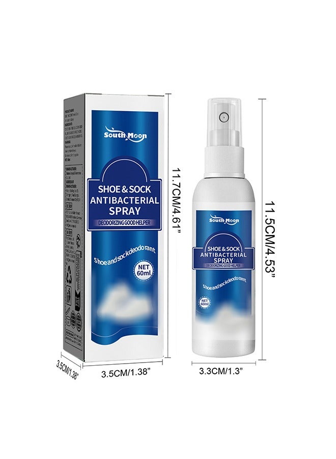 SOUTH MOON Shoe Deodorizer Spray - Natural Shoe Deodorizer Spray Refreshing Foot Spray Odor Remover Muti Purpose Foot Odor for Shoes Sneakers Boots Sandals Shoe Shock Antibacterial Spray Shoe And Socks Freshener  - Image 2