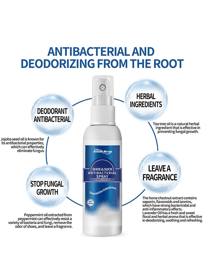 SOUTH MOON Shoe Deodorizer Spray - Natural Shoe Deodorizer Spray Refreshing Foot Spray Odor Remover Muti Purpose Foot Odor for Shoes Sneakers Boots Sandals Shoe Shock Antibacterial Spray Shoe And Socks Freshener  - Image 4