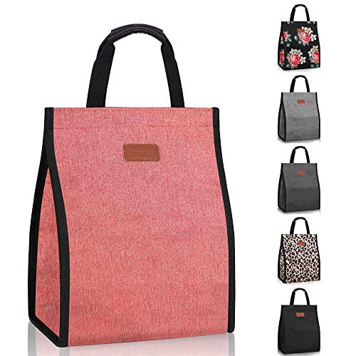 Lunch Bags for Women Insulated Reusable Lunch Tote with Internal Pocket Lunch Tote bag for Work Pink