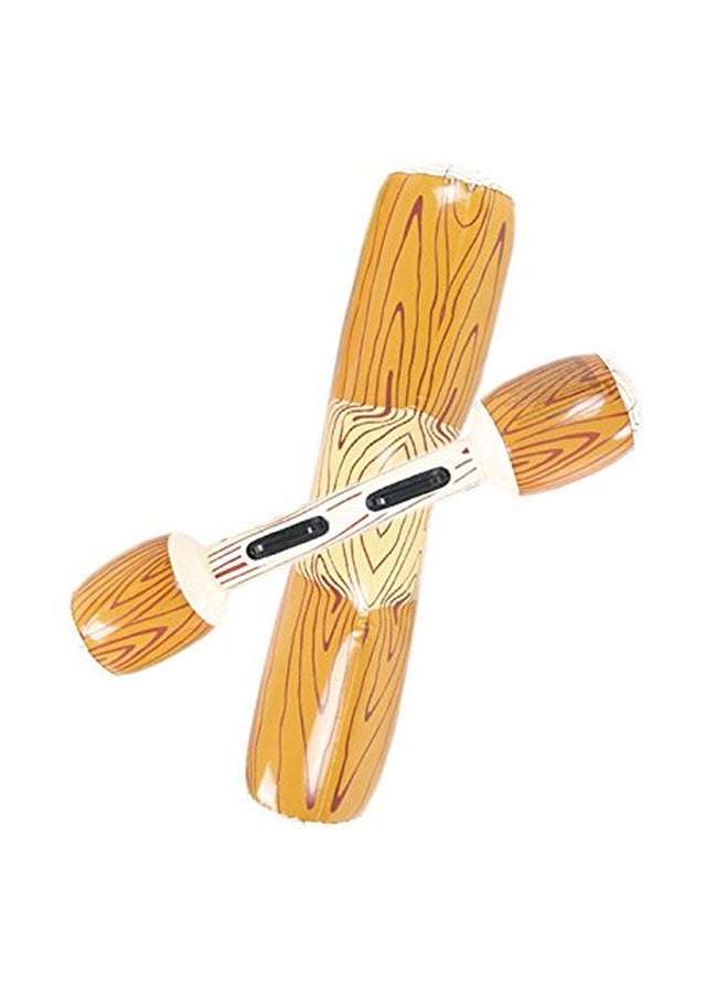 NIBEMINENT Wood Grain Inflatable Floating Row Mount Water Toy - Image 1