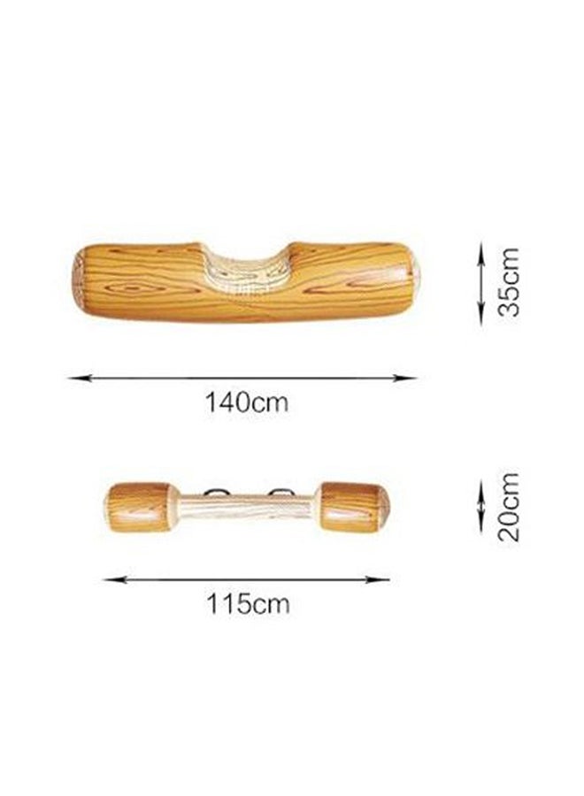 NIBEMINENT Wood Grain Inflatable Floating Row Mount Water Toy - Image 2