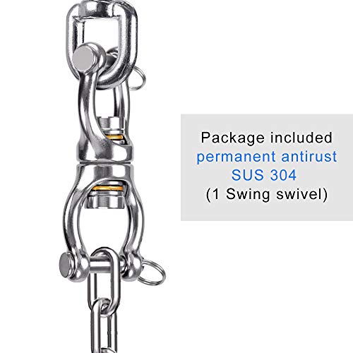 Dolibest SUS304 Silent Bearing Swing Swivel, Tire Swing Swivel with 2 Removeable Buckle for Web Tree Swing, Aerial Dance, Swing Yoga Swing Sets, 770LB Capacity - Image 5