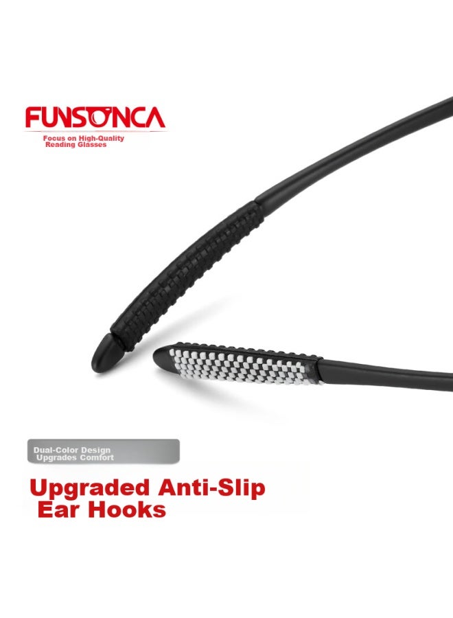 Funsonca Anti-blue Light Ultra-light Imported Material Non-metal Reading Gl For Men And Women, Comfortable, Durable, Non-slip Eyegl, Black, 100 Degrees - Image 4