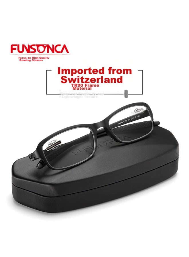 Funsonca Anti-blue Light Ultra-light Imported Material Non-metal Reading Gl For Men And Women, Comfortable, Durable, Non-slip Eyegl, Black, 100 Degrees - Image 2