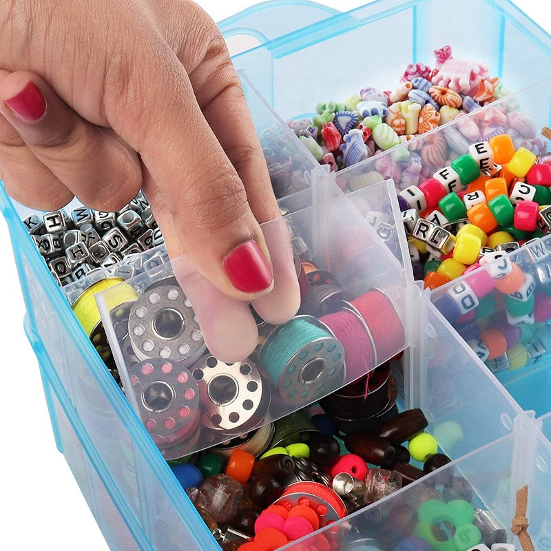 JEMICA 30 Grid Plastic Multi Utility Storage Box with 3 Removable Layers Storage Box Detachable Box Organizer Case for Jewellery Sewing Button Earrings 30 Grid Multicolor Multicolor - Image 4