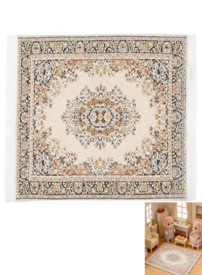 Essivox 1/12 Scale Miniature Dollhouse Silk Woven Rug, 10 x 15cm Home Decor Accessory for Dolls House - Image 1