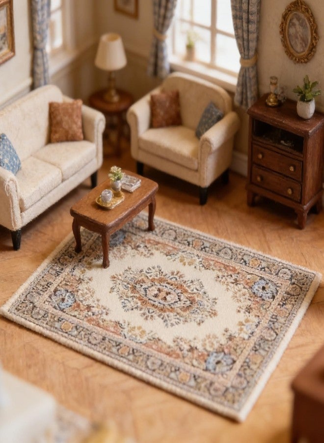 Essivox 1/12 Scale Miniature Dollhouse Silk Woven Rug, 10 x 15cm Home Decor Accessory for Dolls House - Image 2