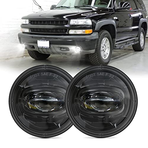 4X4FLSTC LED Fog Lights Assembly Replacement Compatible with 2001-2006 Chevy Tahoe Z71 and Suburban Z71 1500, 1994-2003 Pontiac Grand Prix, 2000-2005 Pontiac Sunfire DOT Approved Bumper Driving light - Image 1