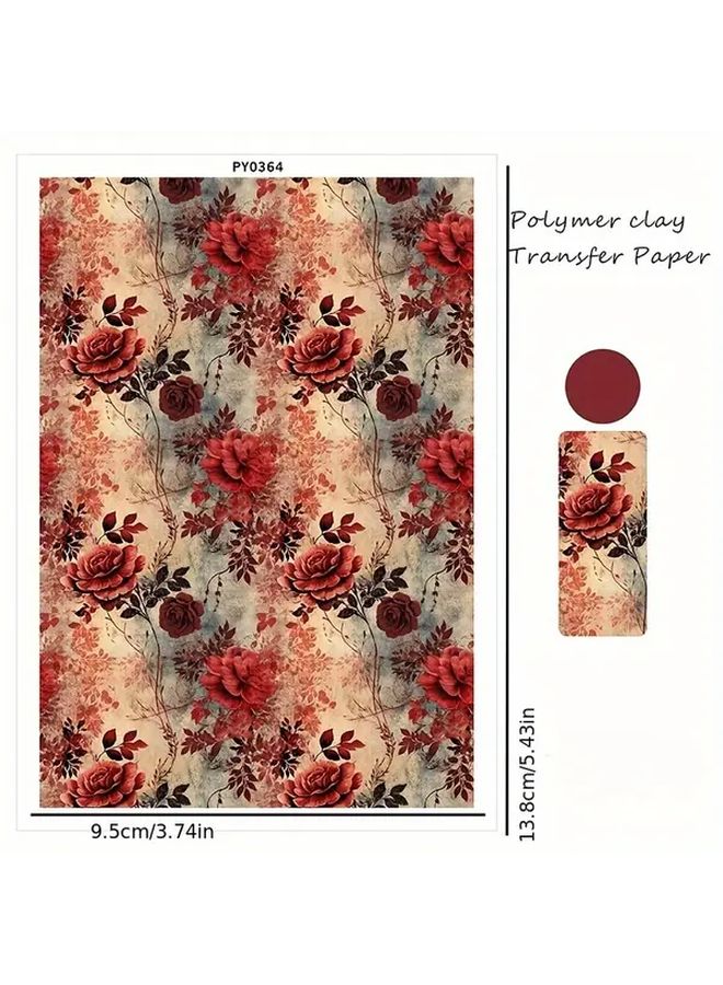 Vintage Rose Clay Water Soluble Transfer Paper Style PY0367 For DIY Jewelry Making - Image 4