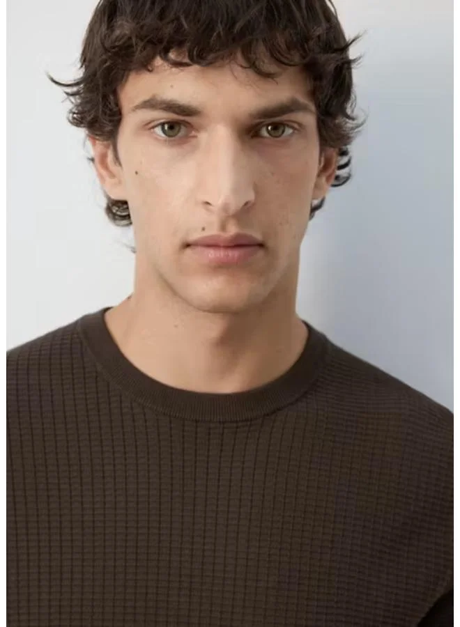 Mango Man 30-MARRON 100% Cotton Knitted T-Shirt for Men | Best Price UAE