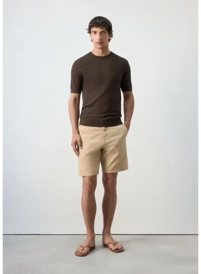 Mango Man 30-MARRON 100% Cotton Knitted T-Shirt for Men | Best Price UAE