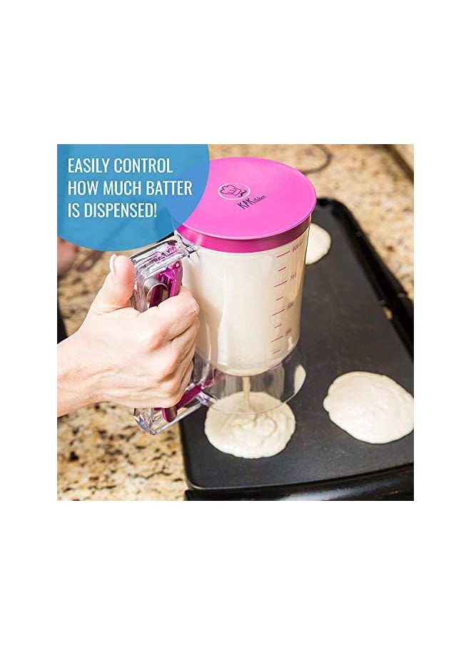 GOLDEN HERITAGE - 900ML Pancake Batter Dispenser,Handheld Cream Separator Perfect DIY Baking Tool Bakeware Maker with Squeeze Handle Measuring Label for Cupcakes,Muffin Mix,Waffles,Crepes or Any Baked Goods - Image 1