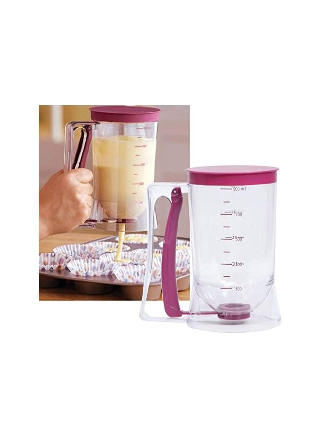 GOLDEN HERITAGE - 900ML Pancake Batter Dispenser,Handheld Cream Separator Perfect DIY Baking Tool Bakeware Maker with Squeeze Handle Measuring Label for Cupcakes,Muffin Mix,Waffles,Crepes or Any Baked Goods - Image 1