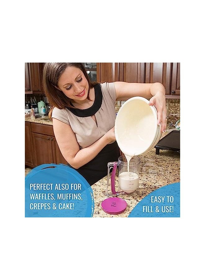 GOLDEN HERITAGE - 900ML Pancake Batter Dispenser,Handheld Cream Separator Perfect DIY Baking Tool Bakeware Maker with Squeeze Handle Measuring Label for Cupcakes,Muffin Mix,Waffles,Crepes or Any Baked Goods - Image 1