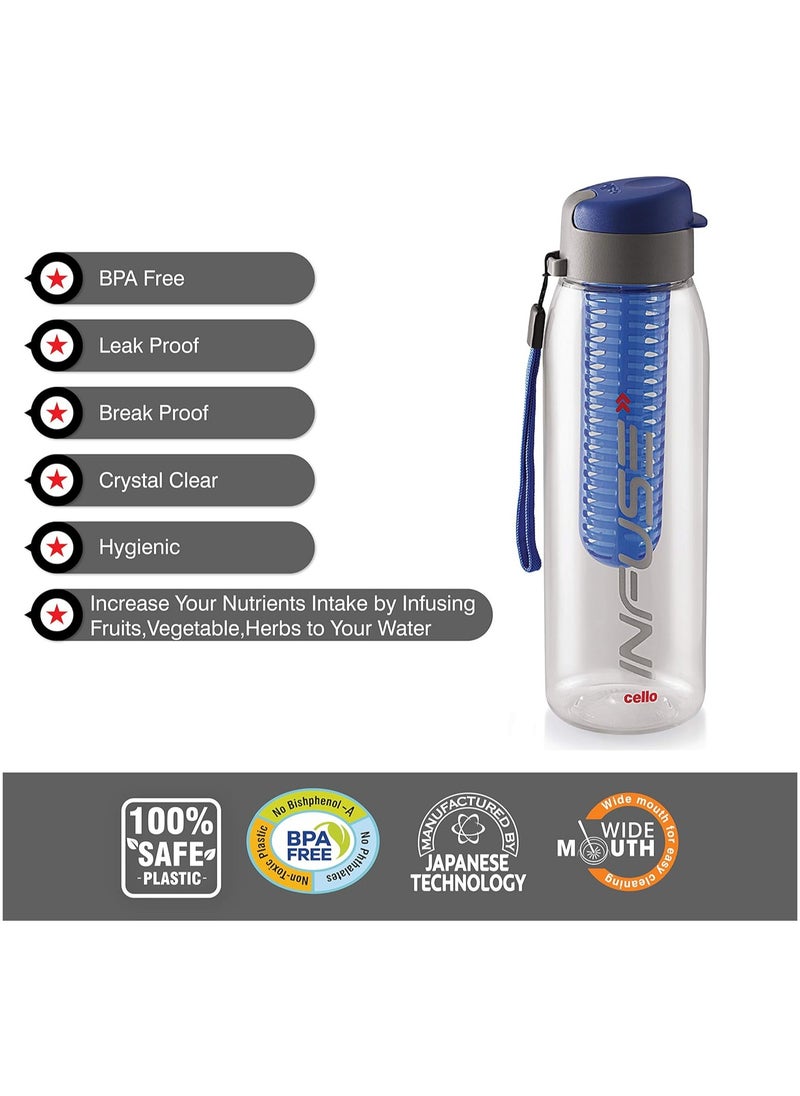 Cello - Infuse Plastic Water Bottle with Infuser, 800ml, Set of 2, Assorted - Image 1